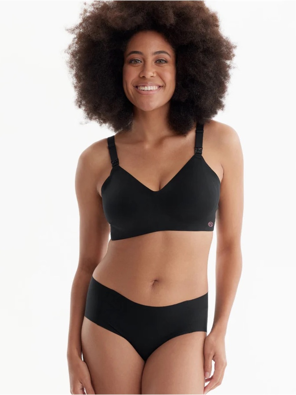 MomCozy Ultra Soft Seamless Nursing Bra Designed for M5 pump Black 2 XL women’s